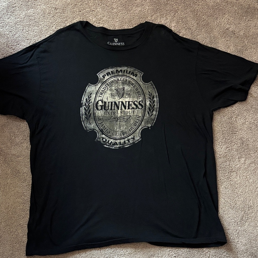 Guinness Black Tee with Silver Logo